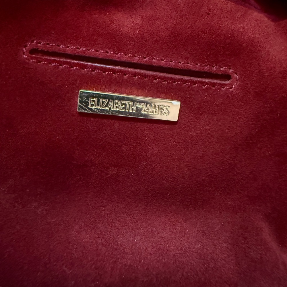 Elizabeth and James Suede Fringed Burgundy Women's Bag - Picture 5 of 6